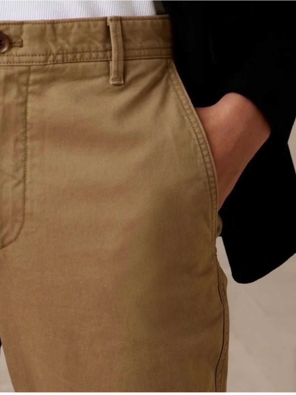 Banana Republic Women's Tan High-Rise Chino Trousers